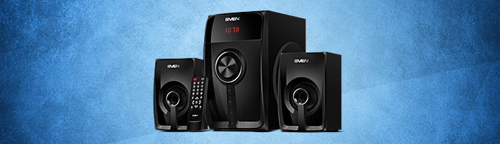 SVEN MS-307 is a multifunctional speaker system with Bluetooth, USB/SD player, FM radio, display, remote control